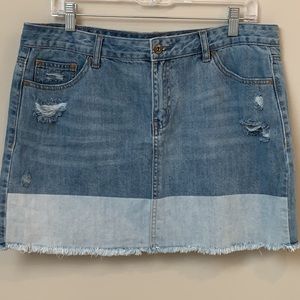 True Craft Two Tone Denim Mini Skirt Junior Size 15 NWOT